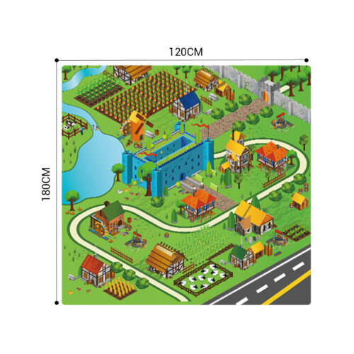 120cm Kids Rug Street Map Play Mat Educational Baby Theme Park Area Rugs