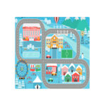 120cm Kids Rug Street Map Play Mat Educational Baby Theme Park Area Rugs