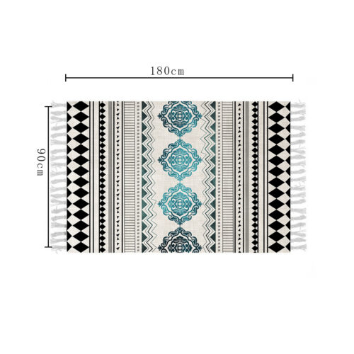 90cm Boho Bathroom Rug Vintage Kitchen Area Runner Rugs Decor - Image 2