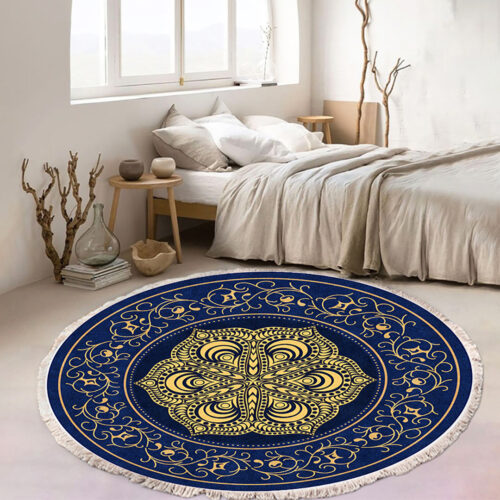 2x 90cm Area Rug Turquoise Grey Abstract Art Painting Teal Anti-slip Doormat Decor - Image 2
