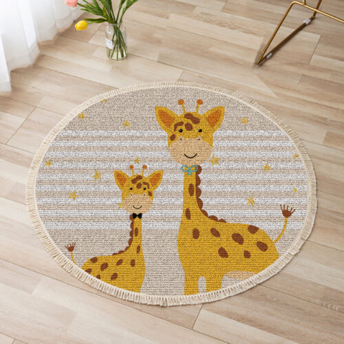 2x 120cm Cute Cartoon Animal Non-Slip Thick Ultra-Soft Carpet Flannel Rug - Image 2