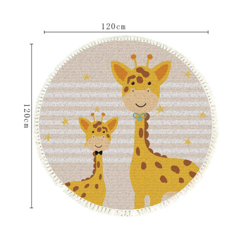2x 120cm Cute Cartoon Animal Non-Slip Thick Ultra-Soft Carpet Flannel Rug - Image 4