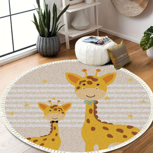 2x 120cm Cute Cartoon Animal Non-Slip Thick Ultra-Soft Carpet Flannel Rug - Image 5