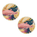 2x 120cm Round Tassels Carpet Sky Landscape Clouds Boho Circle Area Rugs Decor