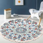 2x 120cm Mandala Area Rug for Living Room Lounge Bedroom Anti-slip Doormat Decor