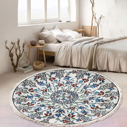 2x 120cm Mandala Area Rug for Living Room Lounge Bedroom Anti-slip Doormat Decor - Image 2