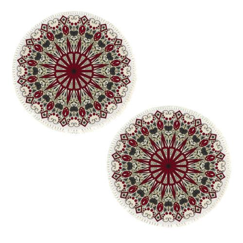 2x 120cm Mandala Modern Ethnic Tassel Print Anti-slip Doormat Decor
