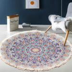 2x 120cm Mandala Area Rug for Living Room Lounge Bedroom Anti-slip Doormat Decor