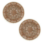2x 120cm Mandala Pattern Circle Area Rugs for Living Room Lounge Anti-slip Doormat Decor