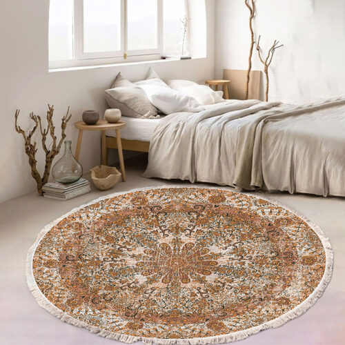 2x 120cm Mandala Pattern Circle Area Rugs for Living Room Lounge Anti-slip Doormat Decor - Image 3