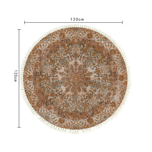 2x 120cm Mandala Pattern Circle Area Rugs for Living Room Lounge Anti-slip Doormat Decor - Image 4