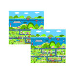 2x 120cm Kids Rug Street Map Play Mat Educational Baby Theme Park Area Rugs