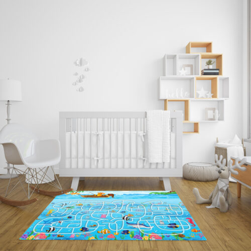 2x 120cm Kids Rug Street Map Play Mat Educational Baby Theme Park Area Rugs - Image 2