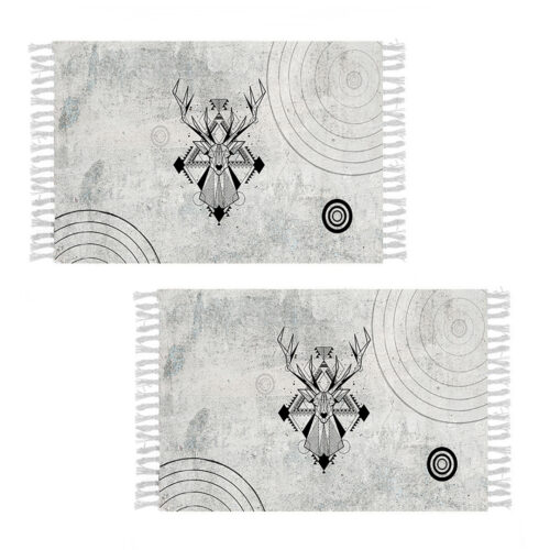 2x 90cm Woven Minimalist Bedroom Area Rug Carpet Decor
