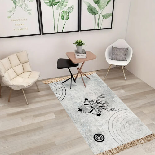 2x 90cm Woven Minimalist Bedroom Area Rug Carpet Decor - Image 4