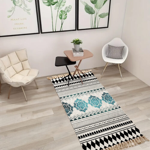 2x 90cm Boho Bathroom Rug Vintage Kitchen Area Runner Rugs Decor - Image 4