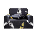 1-Seater Feather Print Sofa Cover Couch Protector High Stretch Lounge Slipcover Decor