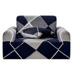 1-Seater Checkered Sofa Cover Couch Protector High Stretch Lounge Slipcover Decor
