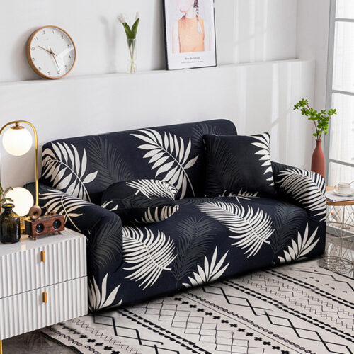 1-Seater Leaf Sofa Cover Couch Protector High Stretch Lounge Slipcover Decor - Image 4