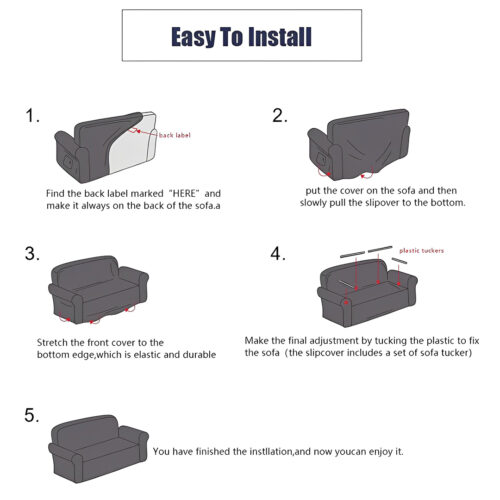 2-Seater Grey Sofa Cover Couch Protector High Stretch Lounge Slipcover Decor - Image 10