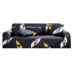 4-Seater Feather Print Sofa Cover Couch Protector High Stretch Lounge Slipcover Decor