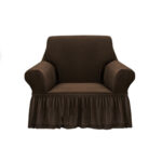 1-Seater Coffee Sofa Cover Stretch Ruffled Skirt Couch Protector Lounge Slipcover