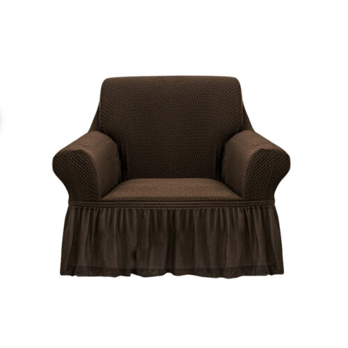 1-Seater Coffee Sofa Cover Stretch Ruffled Skirt Couch Protector Lounge Slipcover