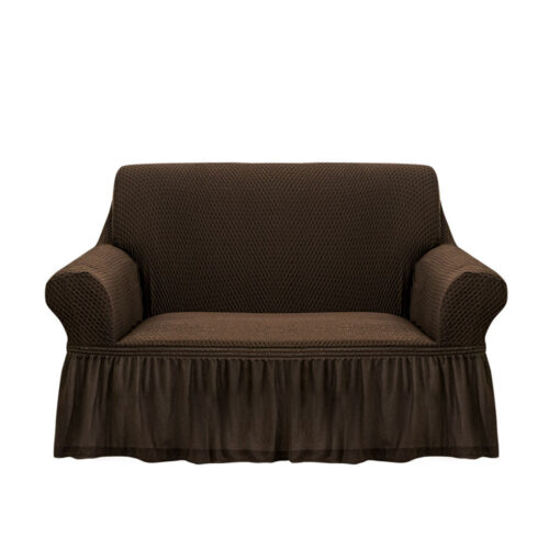 2-Seater Coffee Sofa Cover Stretch Ruffled Skirt Couch Protector Lounge Slipcover
