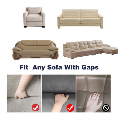 3-Seater Grey Sofa Cover Stretch Ruffled Skirt Couch Protector Lounge Slipcover - Image 9