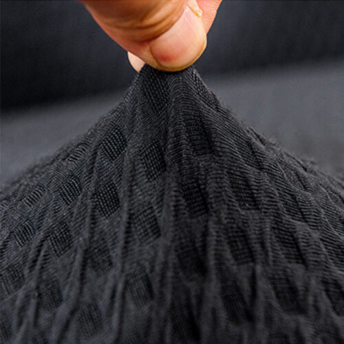 4-Seater Dark Grey Sofa Cover Stretch Ruffled Skirt Couch Protector Lounge Slipcover - Image 6