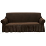 4-Seater Coffee Sofa Cover Stretch Ruffled Skirt Couch Protector Lounge Slipcover