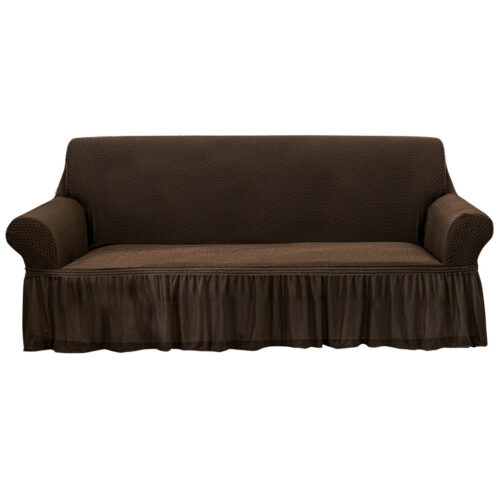 4-Seater Coffee Sofa Cover Stretch Ruffled Skirt Couch Protector Lounge Slipcover