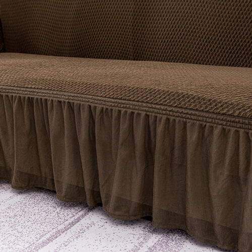 4-Seater Coffee Sofa Cover Stretch Ruffled Skirt Couch Protector Lounge Slipcover - Image 7