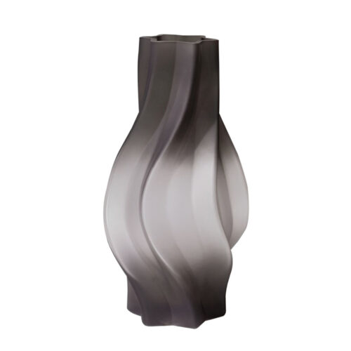 33cm Glass Vase Grey with Beautiful glass Bubble Texture Art Vases