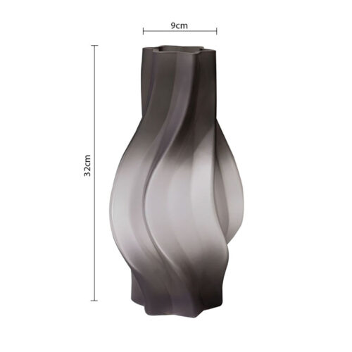 33cm Glass Vase Grey with Beautiful glass Bubble Texture Art Vases - Image 5