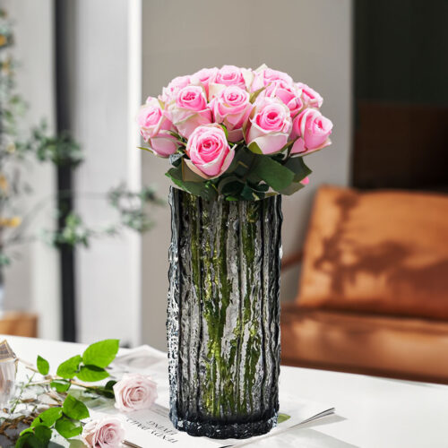 30.5cm Handcrafted Grey Glass Vase Classic - Image 3
