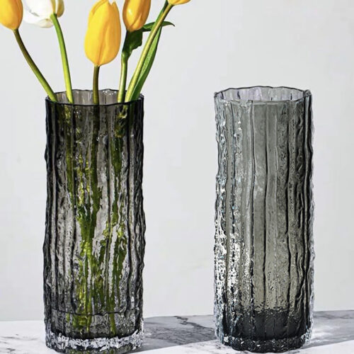 30.5cm Handcrafted Grey Glass Vase Classic - Image 4
