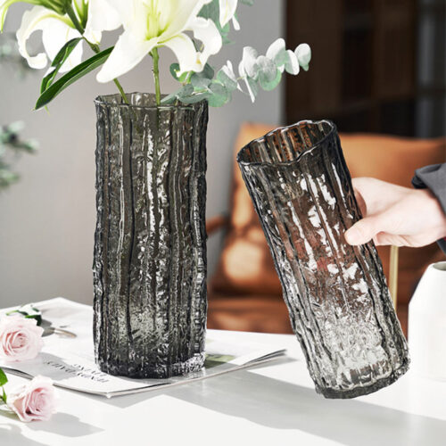 30.5cm Handcrafted Grey Glass Vase Classic - Image 8