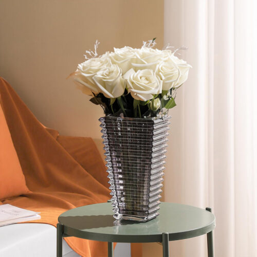 22cm Modern Gray Ceramic Glass Vase Decor - Image 3