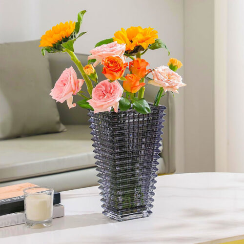 22cm Modern Gray Ceramic Glass Vase Decor - Image 4