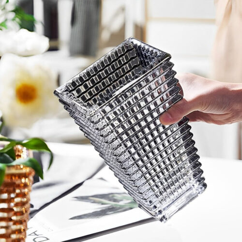 22cm Modern Gray Ceramic Glass Vase Decor - Image 9