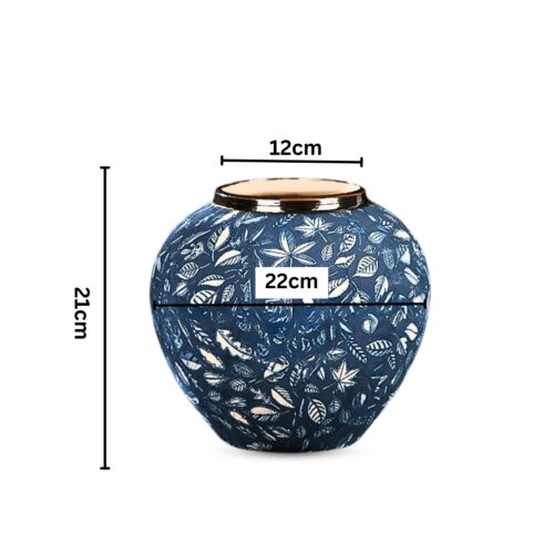 21x22cm Blue Small Ceramic Flower Vase Elegant Living Room Decor - Image 2