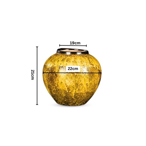 21x22cm Yellow Small Ceramic Flower Vase Elegant Living Room Decor - Image 2