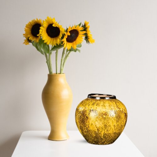 21x22cm Yellow Small Ceramic Flower Vase Elegant Living Room Decor - Image 7