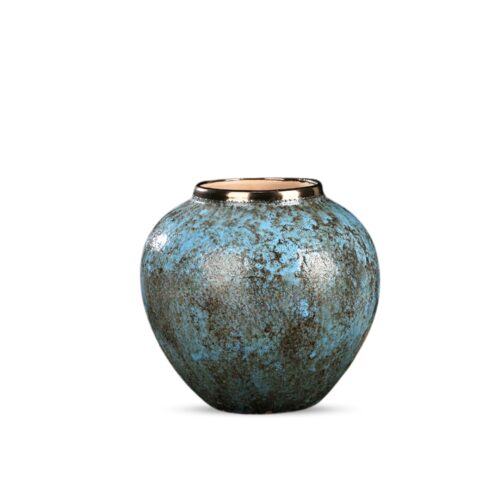 21x22cm Light Blue Small Ceramic Flower Vase Elegant Living Room Decor