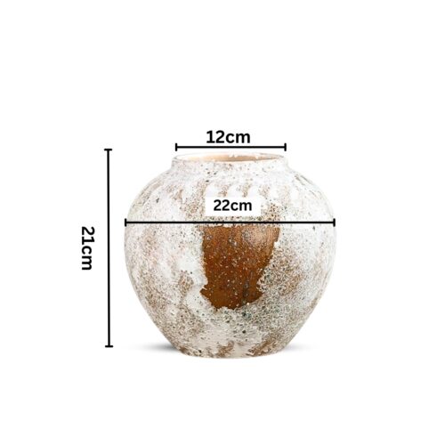 21x22cm Gradient White Small Ceramic Flower Vase Elegant Living Room Decor - Image 2