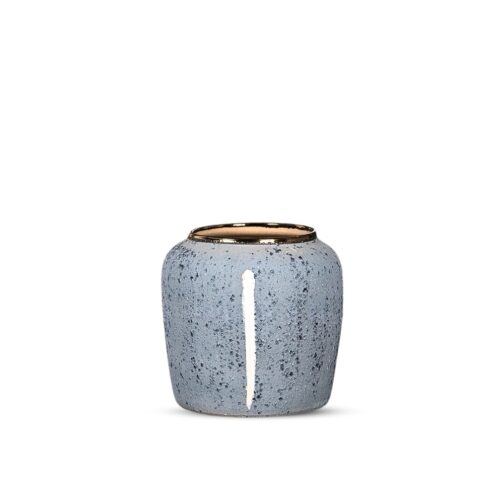 21x22cm Grey Small Ceramic Flower Vase Elegant Living Room Decor