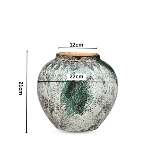 21x22cm Green Small Ceramic Flower Vase Elegant Living Room Decor - Image 2