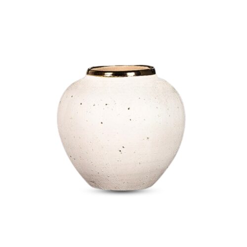 21x22cm Plain White Small Ceramic Flower Vase Elegant Living Room Decor