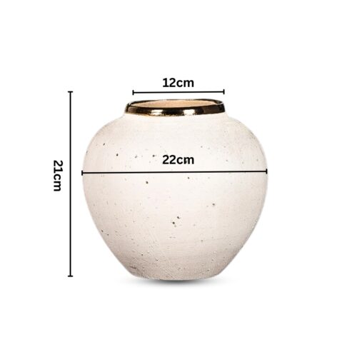 21x22cm Plain White Small Ceramic Flower Vase Elegant Living Room Decor - Image 2